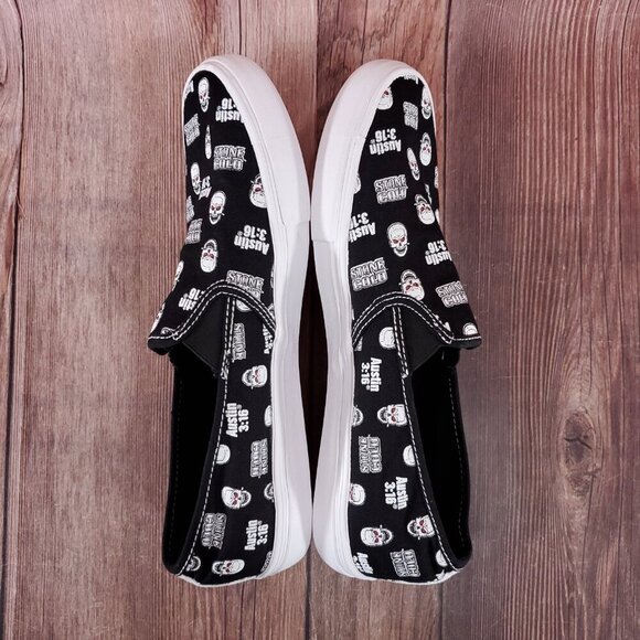 Chalk Line Apparel Mens Size 11 Slip On Low WWE Stone Cold Steve Austin 3:16 - Picture 9 of 15